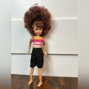 Kid Kore Fashion Doll 1990 Striped Top & Black Shorts 1992 Body Mold (Under 12")